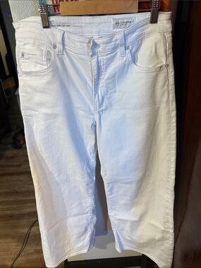White Wide Leg Crop AG jeans
